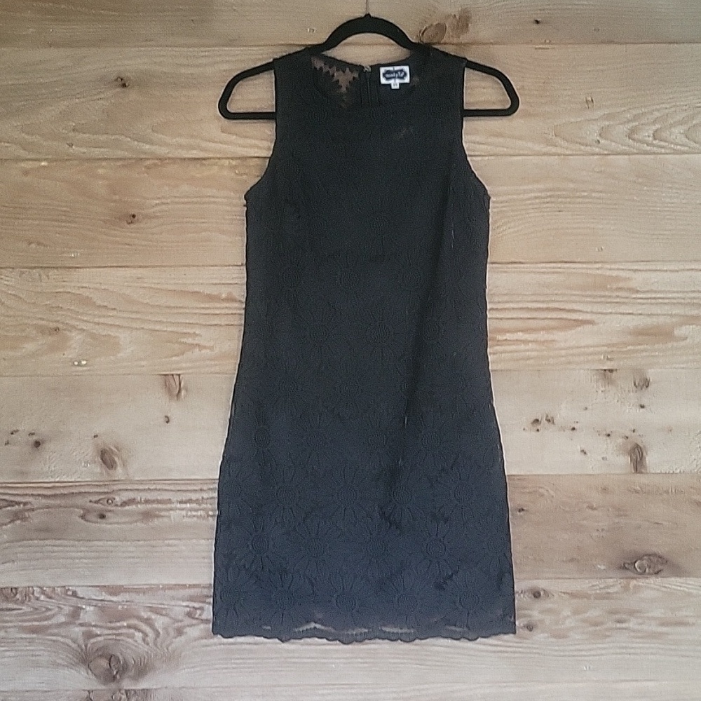Mud Pie Black Marigold Lace Shift Dress Size XSmall